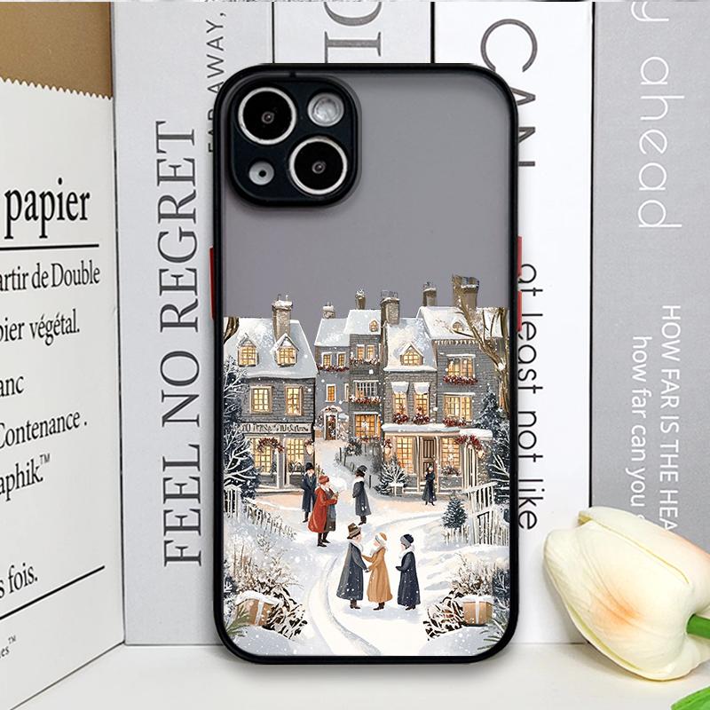 Ins Cartoon Christmas Style Phone Case for IPhone 17 Pro Max 16 165 14 13 12 11 Pro Max XR XS X 7 8 14Plus Streetscape Art Cover