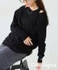 Antiqua Layered Knit Top One Size Black Women's YP-00134, 05,
