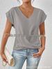 2026 Bestseller Women's Solid V-neck Short-Sleeve T-shirt - Elegant Spring/Summer Top
