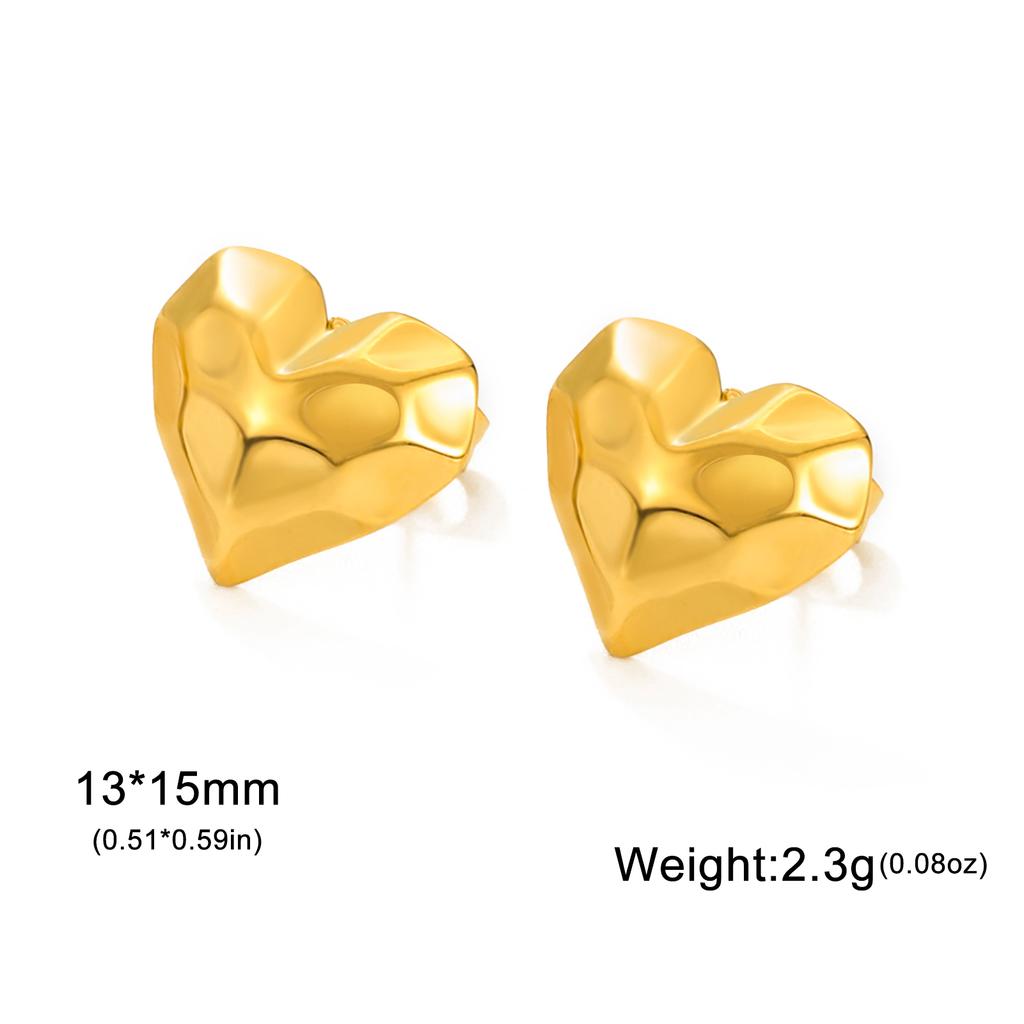 Lucktune Heart Stud Earrings Women Stainless Steel aros mujer Love Cutout Piercing Earrings Trend Kpop Jewelry Gift New