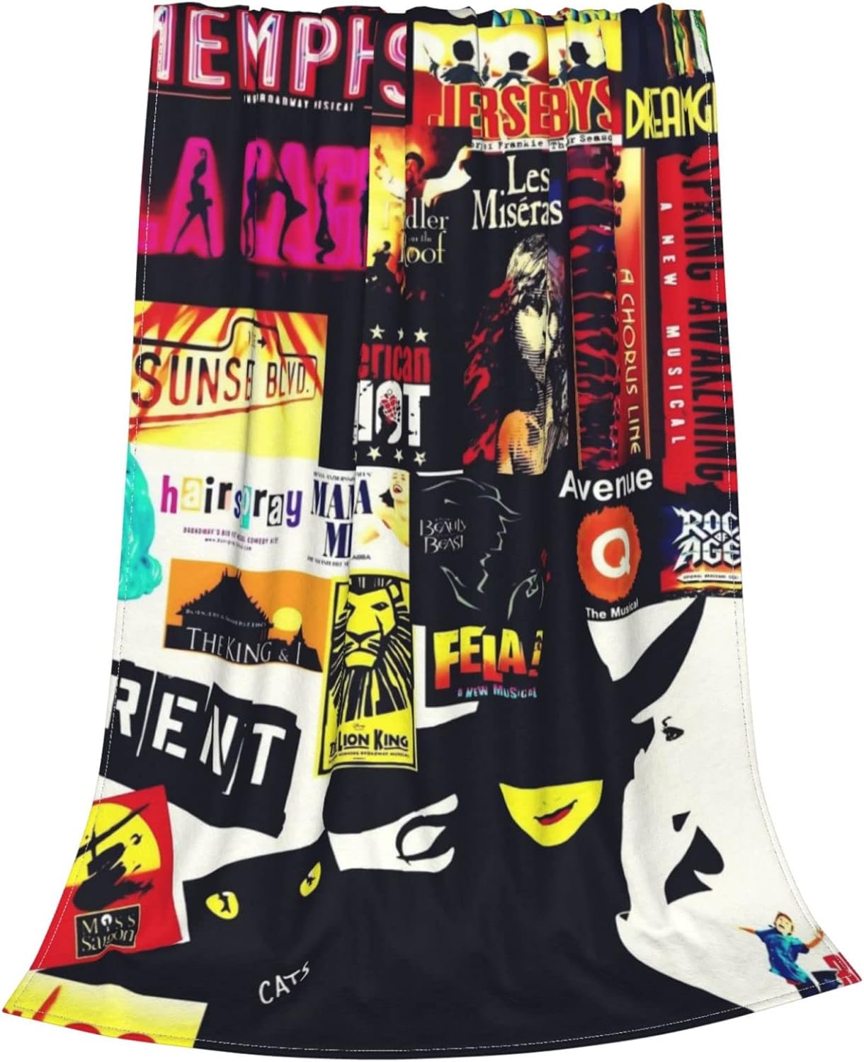 Broadway Movie Musical Cozy Flannel Throw Blanket for Bed Car Couch Living Room Travel x 40x50in