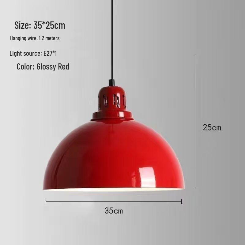 Red Retro Nordic Industrial Chandelier - Ideal for Milk Tea Shops, Bars, Restaurants, and Cafes.