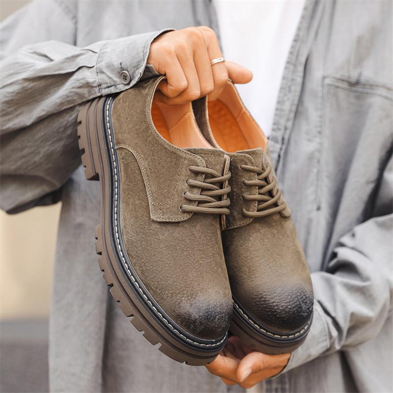 Men's shoes autumn retro British big head derby tooling shoes casual leather shoes low top Martin shoes 4515-J