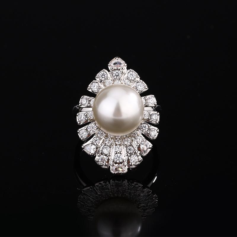 Jewelry Copper Bottom Gold-Plated White Pearl Simple Set 14-12Mm