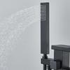 Matte Black Waterfall Bathtub Faucet Floor Standing Bathroom Bath Shower Set Hot and Cold Bath Tap Mixer With Handshower