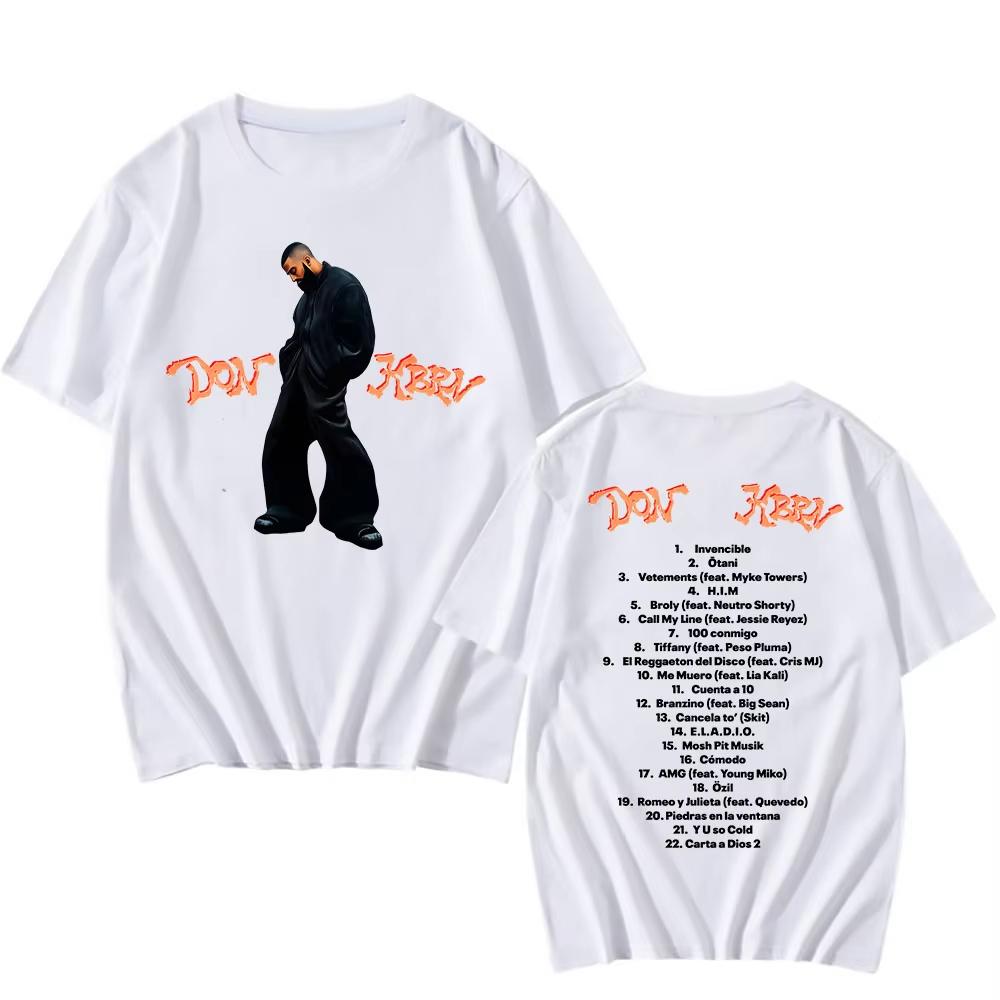 

New Album DON KBRN Tshirts Singer Eladio Carrión Tshirt 100 Cotton Round Neck Male T Shirt Hip Hop Unisex Streetwear Men Tees S