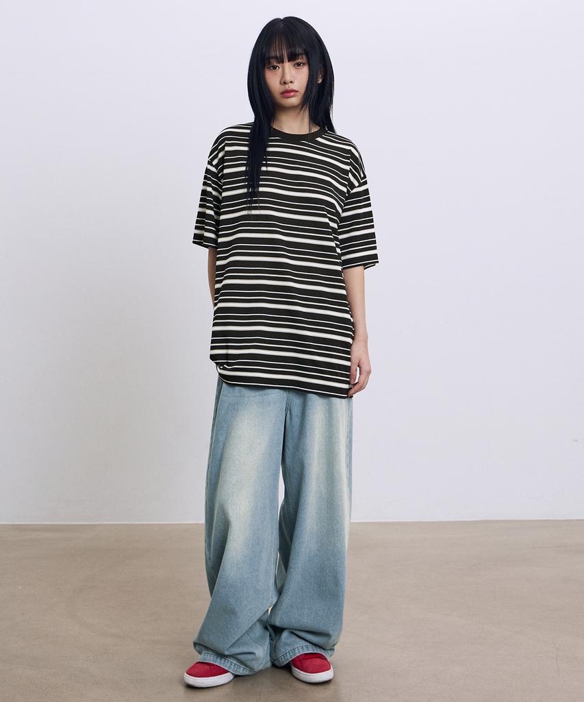FILLUMINATE Monoline Stripe T-Shirt - Black