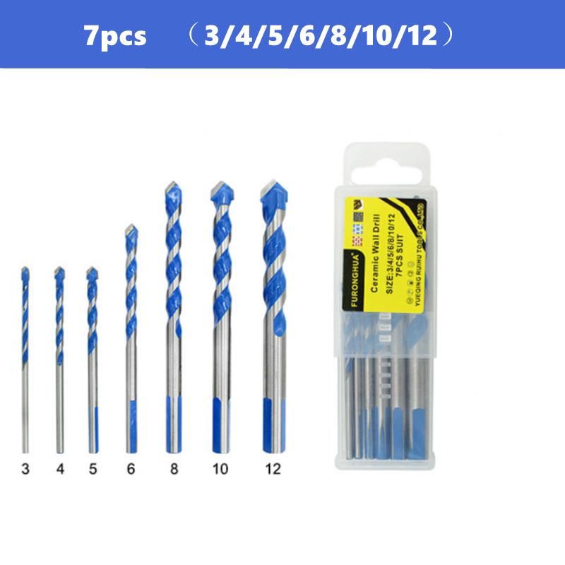 Carbide Multi-function Drill Bit 3 4 5 6 8 10 12mm Ceramic Tile Iron Sheet Glass Wall Tapper Triangle Drill Set