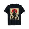 Cartoon Warrior Pattern T-shirt Spring and Summer Men's Casual Stretch Crew Neck T-shirt