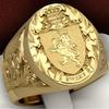 1 Stück Luxus Krone Löwe Schild Ringe für Männer Vintage Mode Edelstahl Hip Hop Gelbgold Antik Punk Verlobung Schmuck