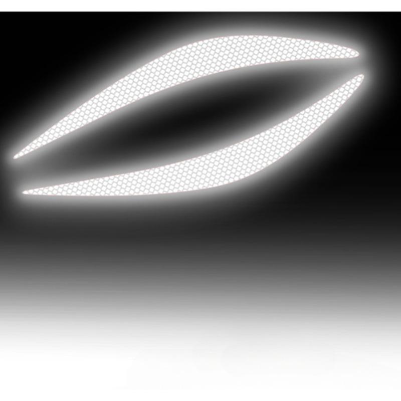 2Pcs/Set Reflective Car Headlight Stickers - Creative Personality Scratch Cover Stickers for Vehicle Hood Decoration