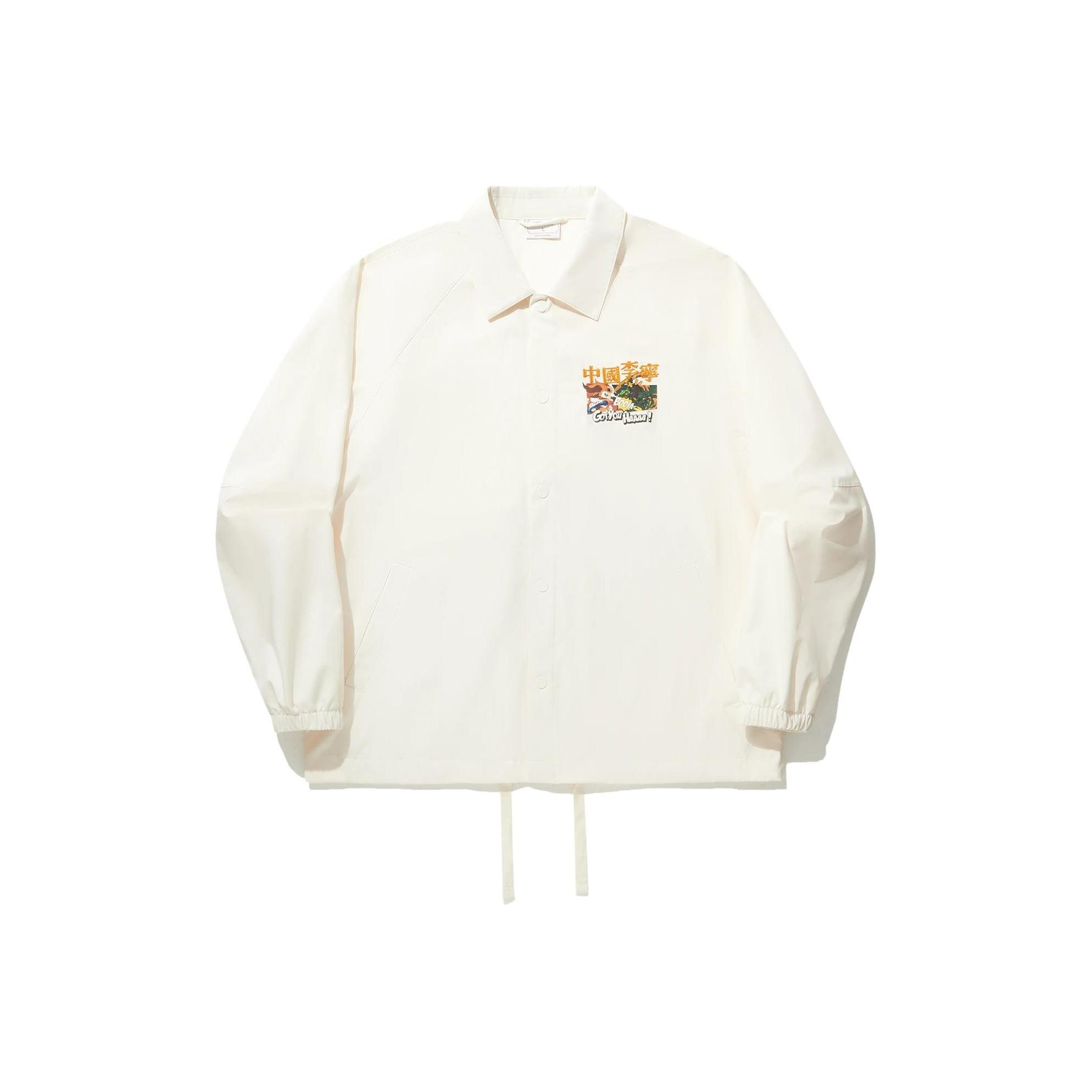 

Li Ning X League Of Legends Коллаборация Куртка-кардиган с принтом букв, однобортная, с лацканами, унисекс, цвет молочный AFDU915-2 S