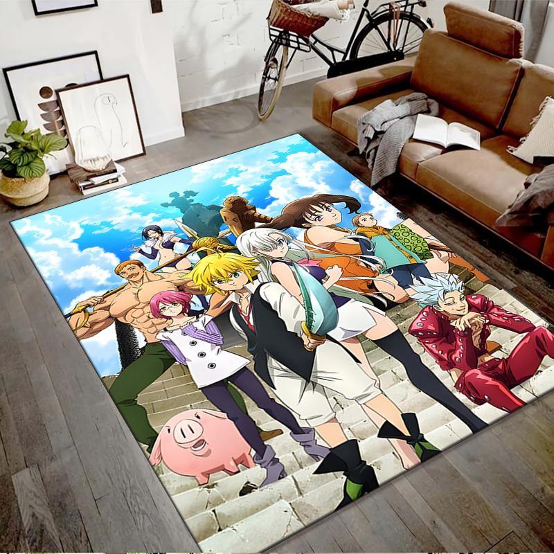 1pc Seven Deadly Sins2 Design Printed Area Rug Carpet for Bedroom Living Room Home Decor Rugs Mat Non Slip Mat Rug for Bedside
