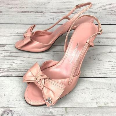 Made In Japan JILLSTUART Leather Pumps High Heel 22.5cm Women Pink 7cm Strap(USED)