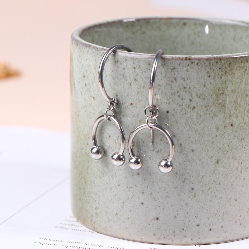 Aesthetic Stainless Steel U-Shaped Horseshoe Hoop Earrings Y2K Nore Clip Charms Drop Earrings Punk Gothic Jewelry