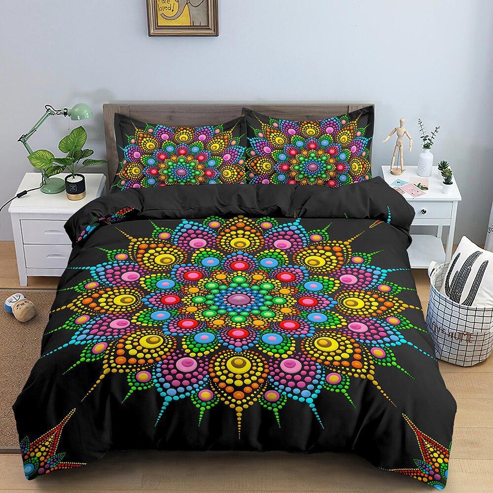 

Three-Piece 3D Digital Printing Bedding Wind Mandala Printing Quilt Cover 70 * 133