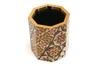 Small parquet octagonal pen holder
