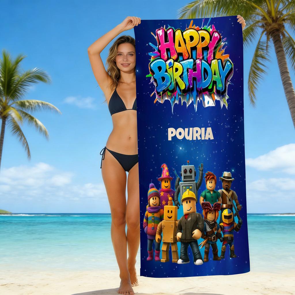 Roblox Roblox Game Beach Towel European And American Microfiber Bath Towel Beach Children Adult Towel