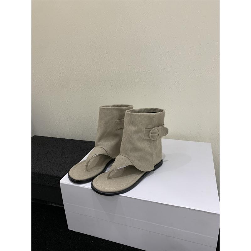 

2025 autumn and winter new fashion versatile fashion versatile Korean belt buckle sleeve toe slippers flat bottom short 40 хаки