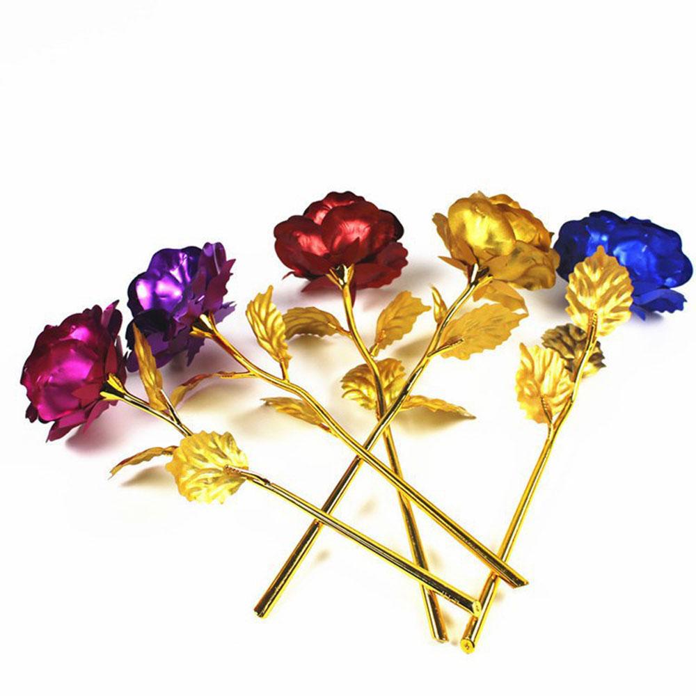 Creative Artificial 24K Gold Rose Flowers with Gift Box for Mothers Day Valentines Day Birthday Anniversary Thanksgiving Present