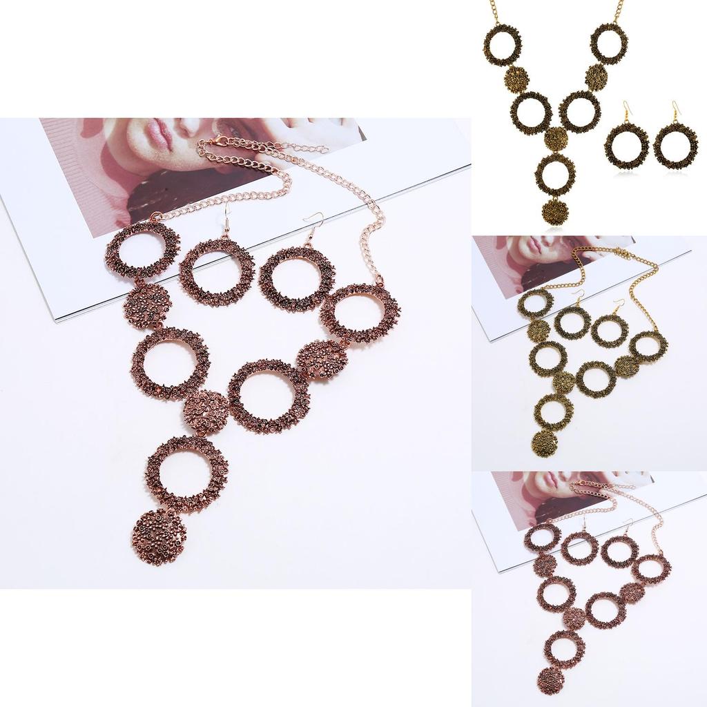 Retro Alloy Necklace Jewelry Set With Gold Plated Finish For Art Fashion Enthusiasts