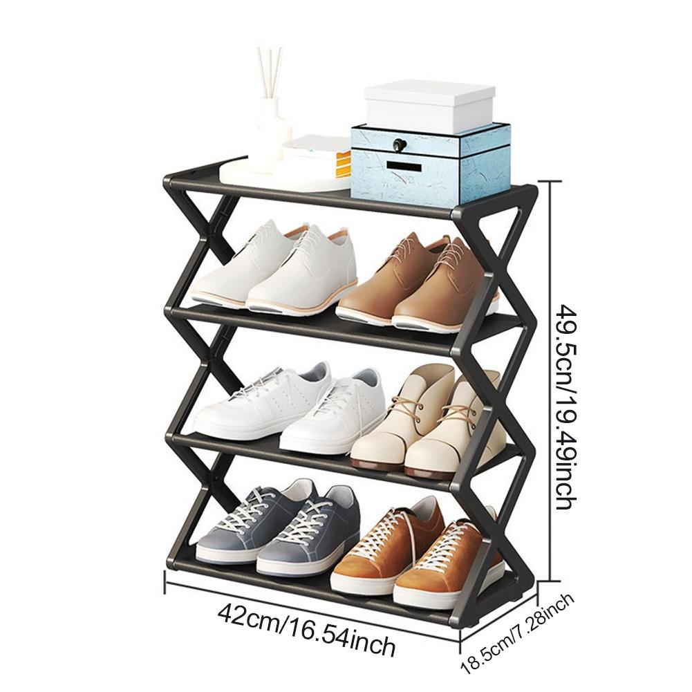 X-type Dustproof Shoe Rack Collapsible Shoe Rack Simple Storage Rack Multi-layer Movable Shoe Rack Student Dormitory Combination