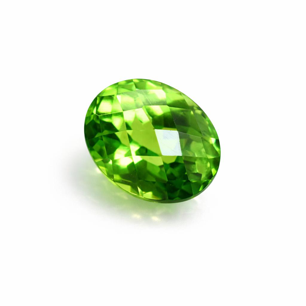 Peridoto Verde Naturale Taglio Ovale 12,10 Carati Gema Sfusa di Migliore Qualità