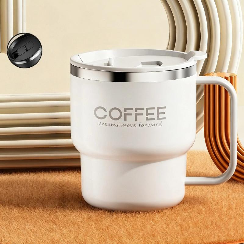 304 Stainless Steel Double Wall Insulated Coffee Cup With Handle Portable Students Leak-proof Water Cup Double Layered Milk Coffee Mug Mark Cup