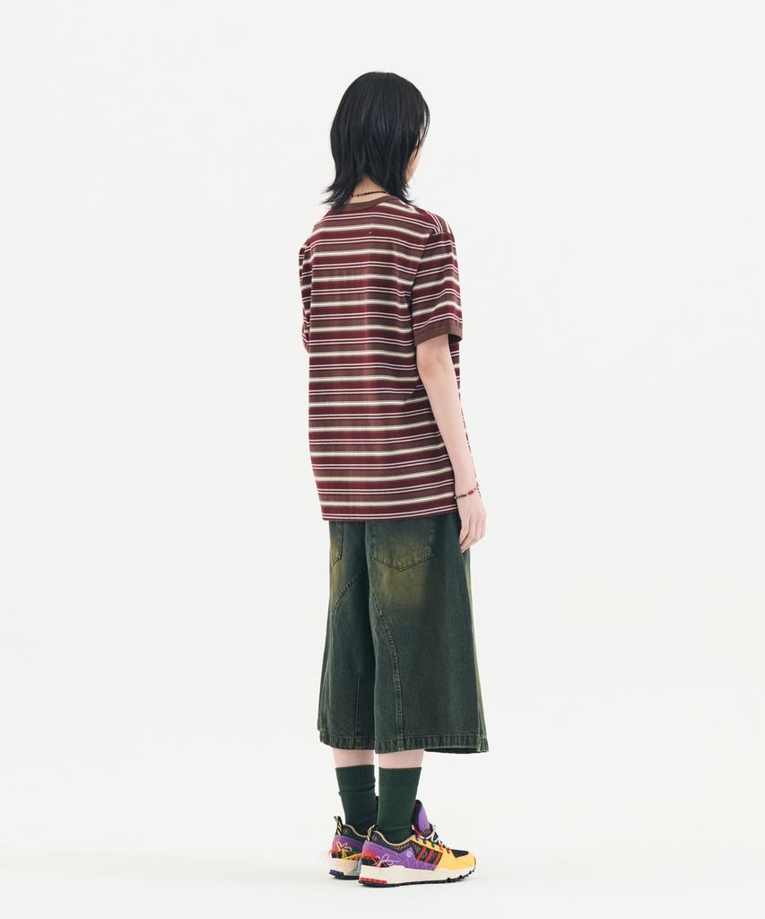 Nontai Multi Stripe Ringer Tee (Wine)