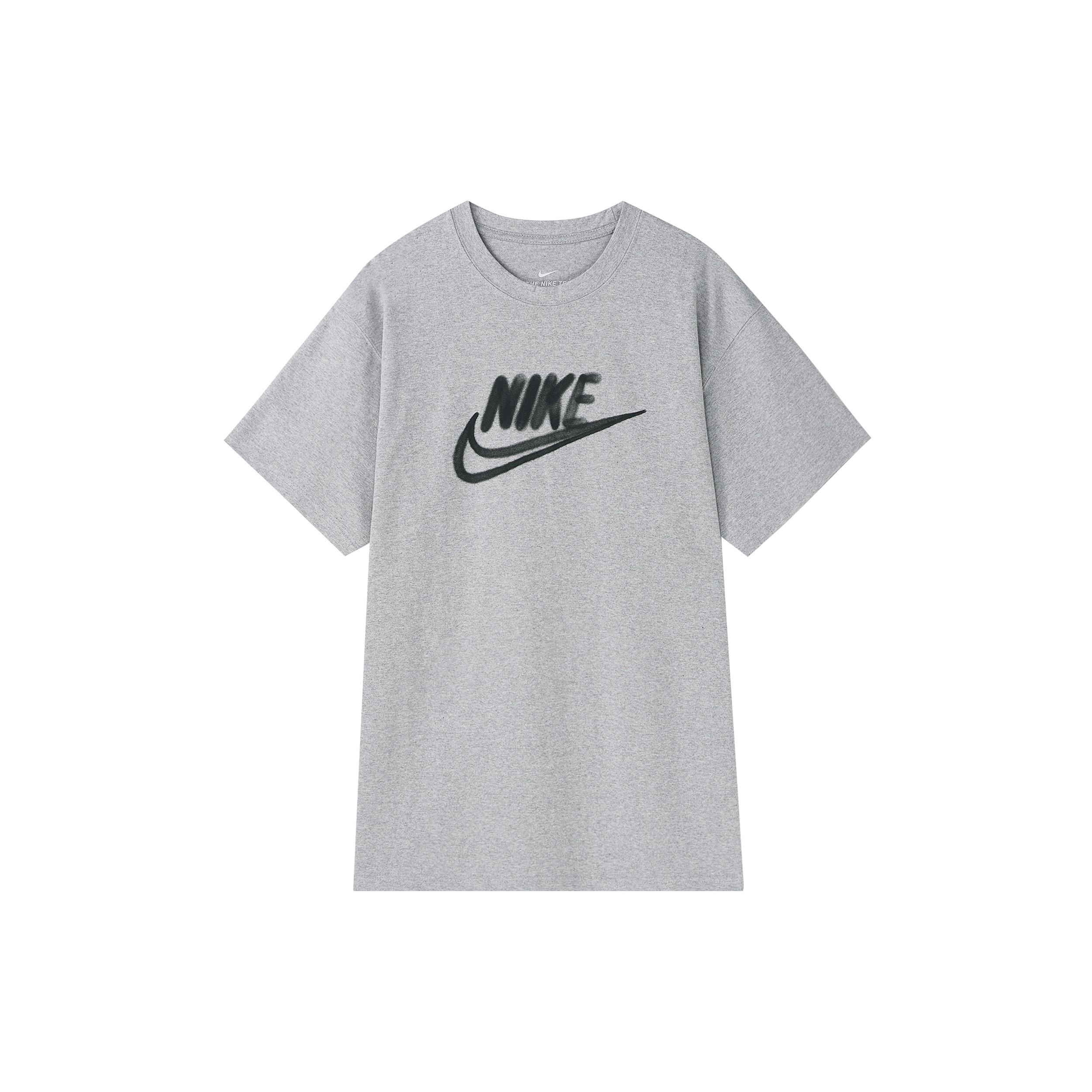 Nike Graffiti Logo Printing Short Sleeve light grey Men s CT6491-902 XXL