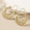 Vintage Craftsman Hand Carved Textured Elegant Women'S Hoop Earrings for Daily Wear Christmas All Seasons Vacation Occasion