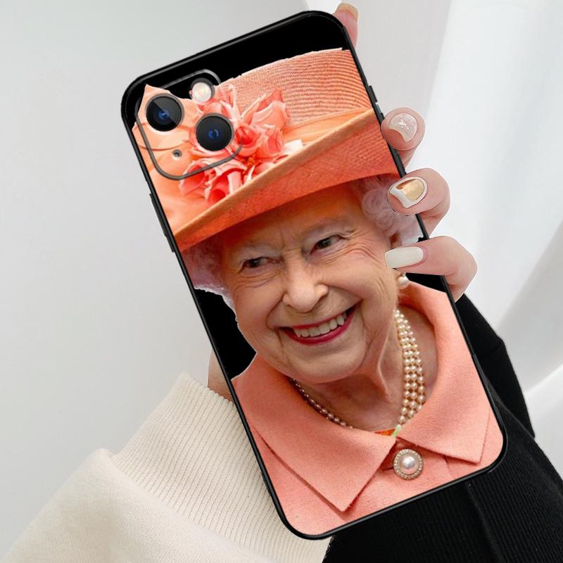 England Queen Elizabeth II Phone Case For iPhone 13 14 15 16 Pro Max 11 12 XS XR X Plus Shockproof Bumper Soft Cover