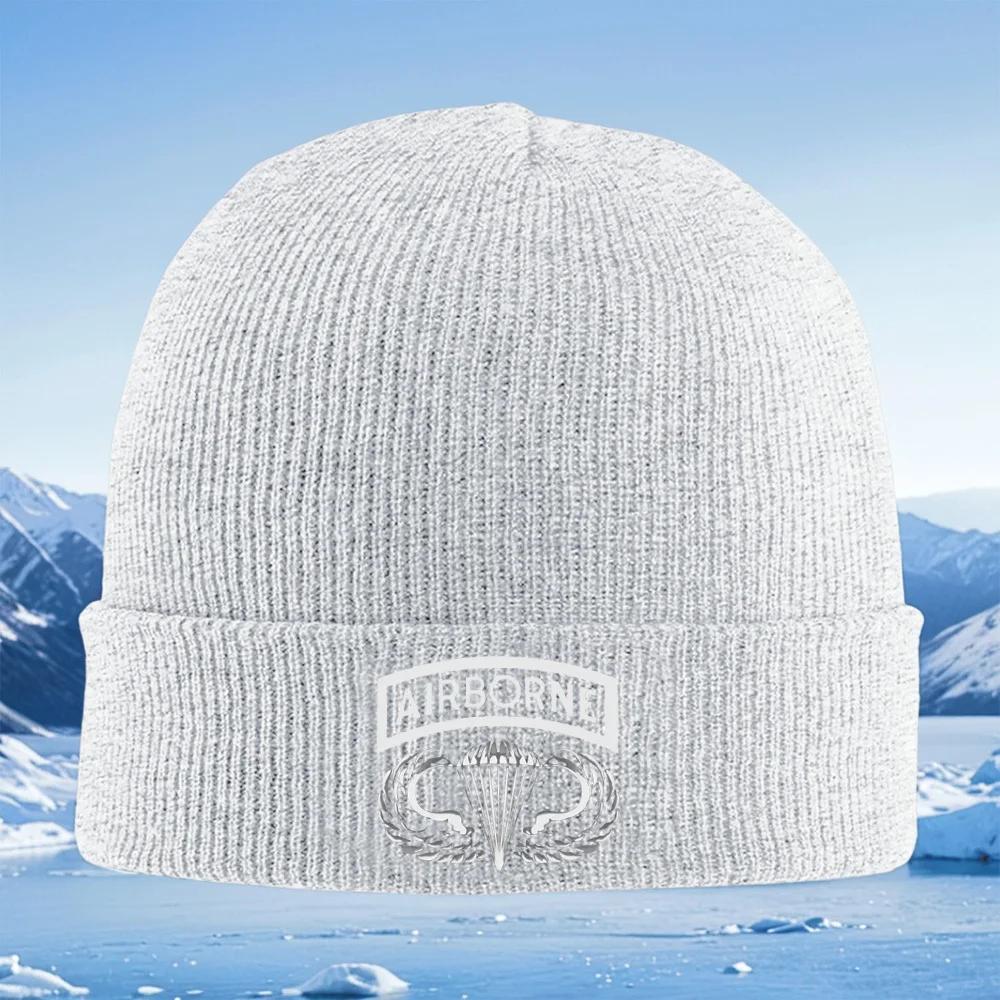 Airborne wings parachute design Unisex Women Unisex Knitted Hat Beanie Pullover Cap Winter Thermal Warm Christmas Outdoor Cyc