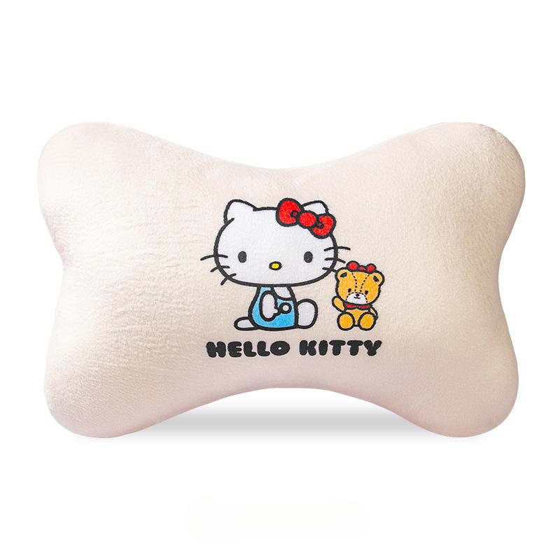 Hello Kitty Car Neck Pillow Cartoon Car Headrest Pillow Car Accessories Interior Woman Kawaii Seat Pillow