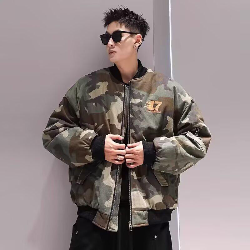Men's Plus Size Japanese Style Camouflage Embroidery Jacket