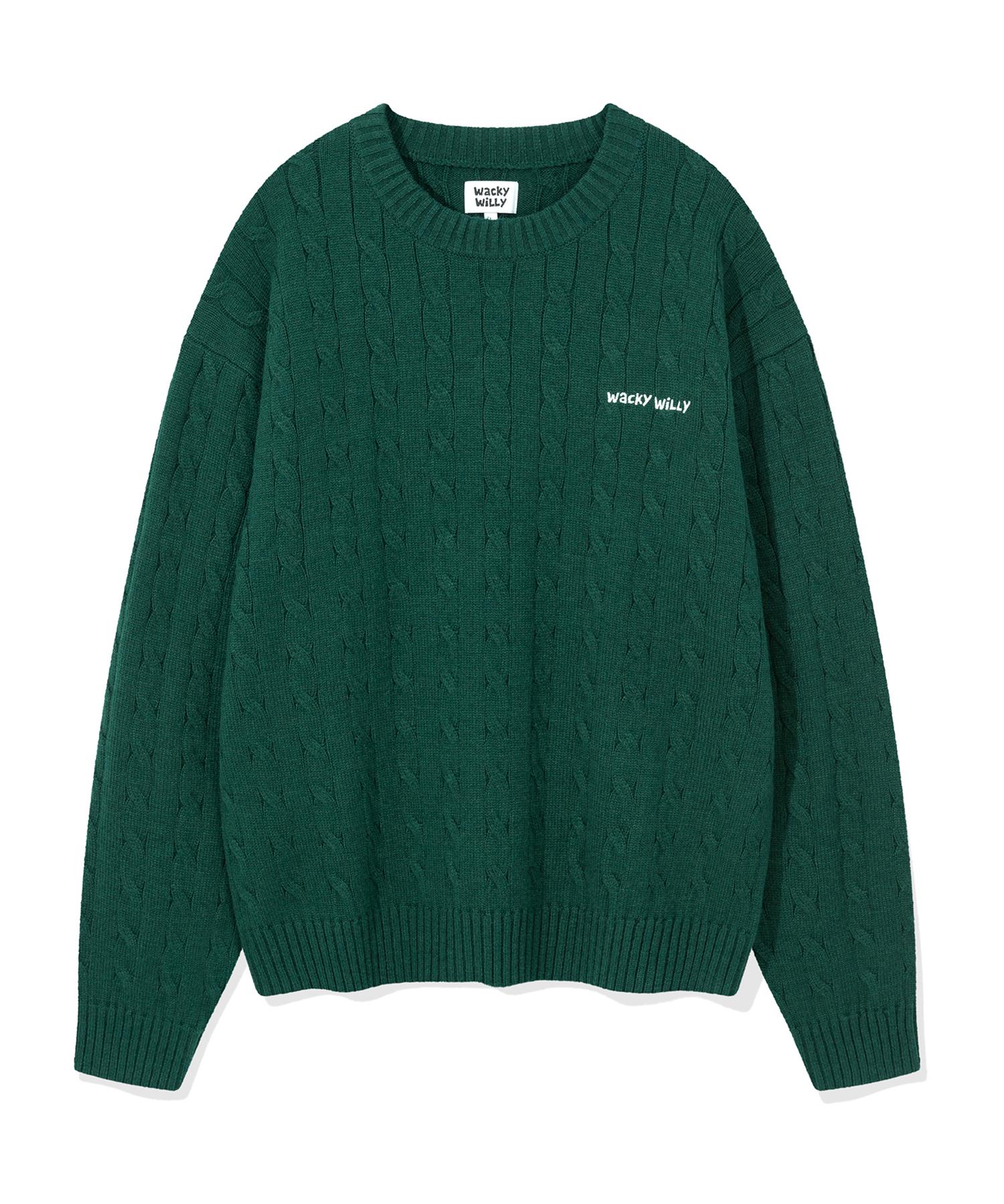 Wacky Willy Basic Cable Tissue Pullover Green Xl