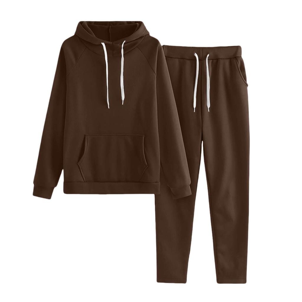Children's Solid-color Loose Sweatshirt And Sweatpants Casual Sportswear Set