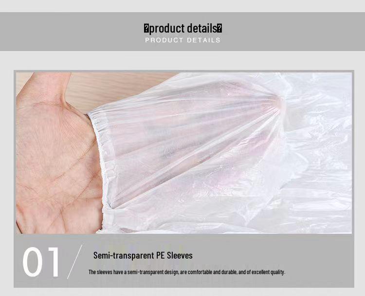 100 Maniche da Braccio Monouso Impermeabili: Addensato, A prova di olio, Plastica per Autunno/Inverno