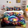 Colorful Nature Art Decor Set Multiple Sizes Kid'S And Adults' Bedroom Exquisite 3Pc Bedding Set, Gift