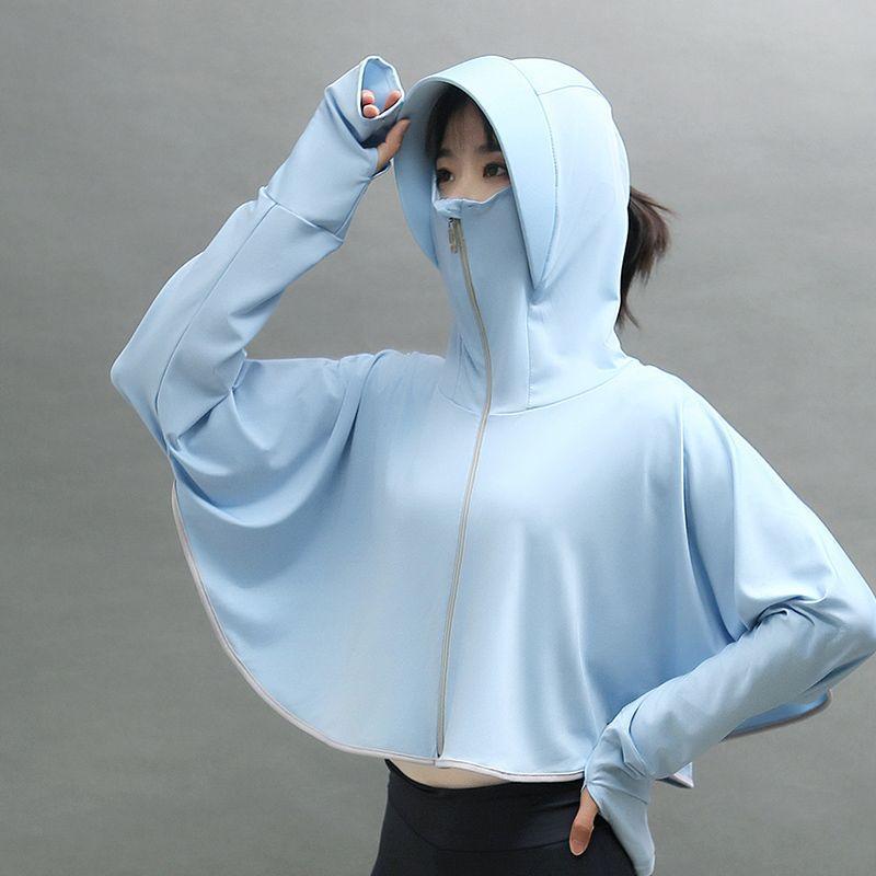 Anti-sun clothes women wear new ice silk breathable summer hooded short long-sleeved sunscreen clothes light blouse jacket
