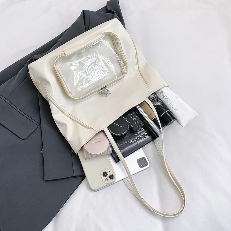 Clear Tote Bag Women Large Capacity Pu Fashion Casual Shoulder For Daily Use