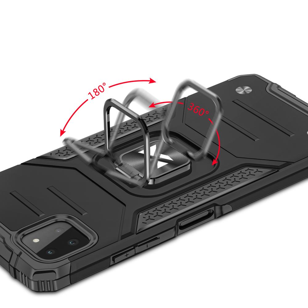 Armored case cover + magnetic holder Samsung Galaxy A22 4G Ring Armor black