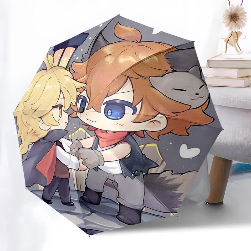 1 Stück Outdoor-Schirm mit niedlichen Anime-Charakteren - Automatisches Öffnen/Schließen, Tragbares 3-fach faltbares Design, 8-Speichen-Eisenrahmen - Perfektes Geschenk für Fans, T