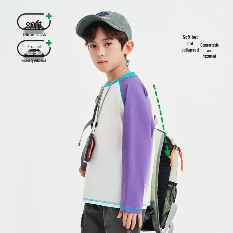 Romon Kids' Color-Block Raglan Sleeve Long Sleeve T-Shirt