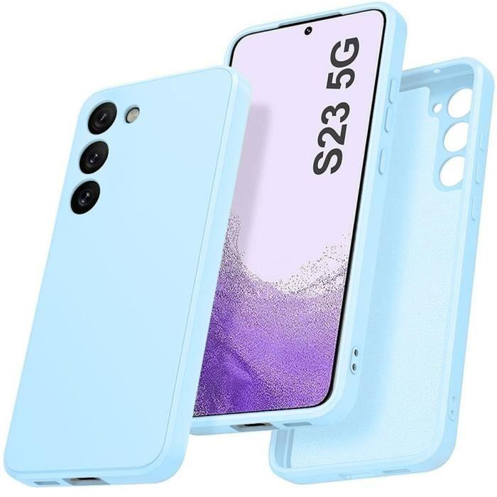 Coque Silicone - Samsung - Galaxy S23 - Protection Souple - Ultra Fine - Bleu Ciel
