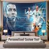 Benutzerdefinierte Namens-Text-Wandteppich Cristiano Ronaldo Personalisierter Polyester-Wandteppich für Schlafzimmer und Zimmer