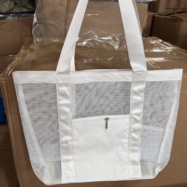 Solid Color Beach Bag: Portable Outdoor Travel and Swimming Storage Solution