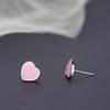 Cute Oil-drop Pink Love Heart-shaped Earrings Versatile Accessories Earrings Gift for Women