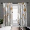 2 Panel Christmas Curtains White and Gold Christmas Balls Christmas Tree Window Decoration Curtains Stock Shipping Fast