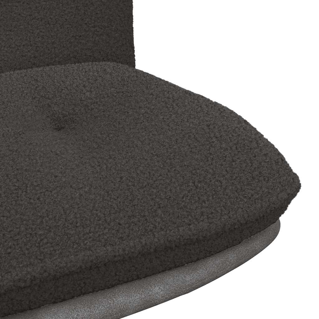 Office Swivel Chair Dark Gray Curly Wool Like Fabric